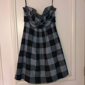 La Rok strapless plaid dress